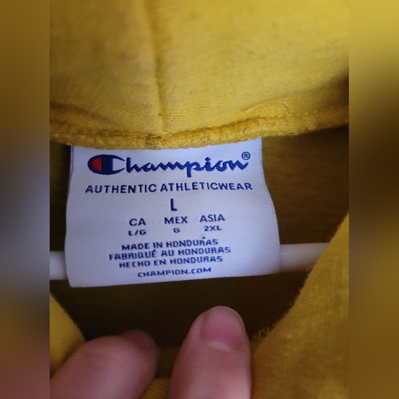 CHAMPION  Logo Hoodie Honey Mustard Large - Picture 4 of 6